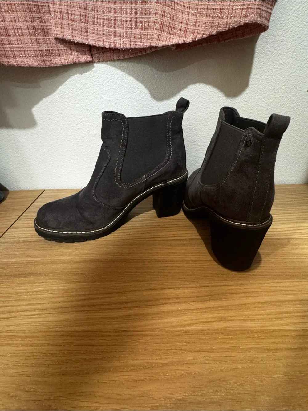 Grey Suede Ankle Boots - Women